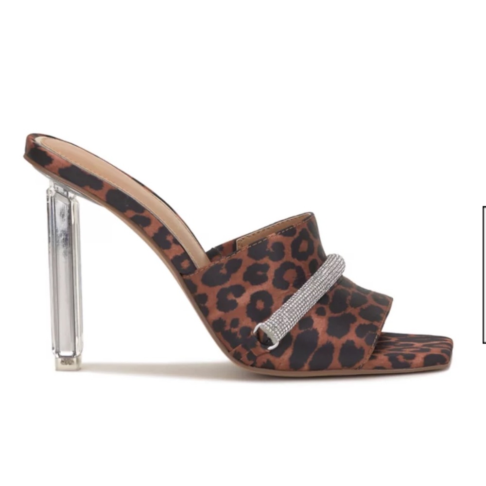 Leopard Print PIAIRA JESSICA SIMPSON Women's Heels with RHINESTONES Accents